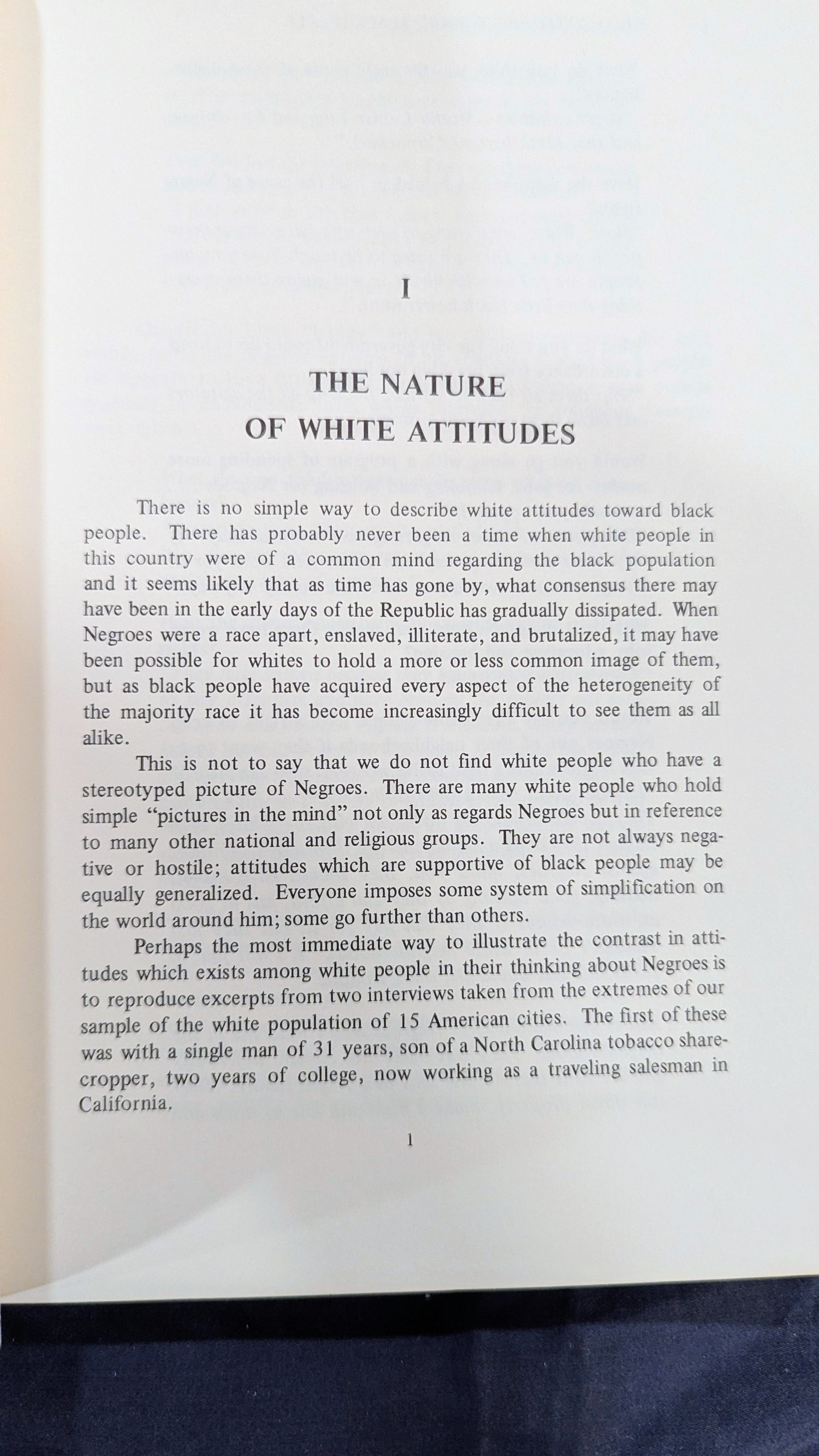 White Attitudes Toward Black People" by Angus Campbell (Vintage 1971 ISR Edition)