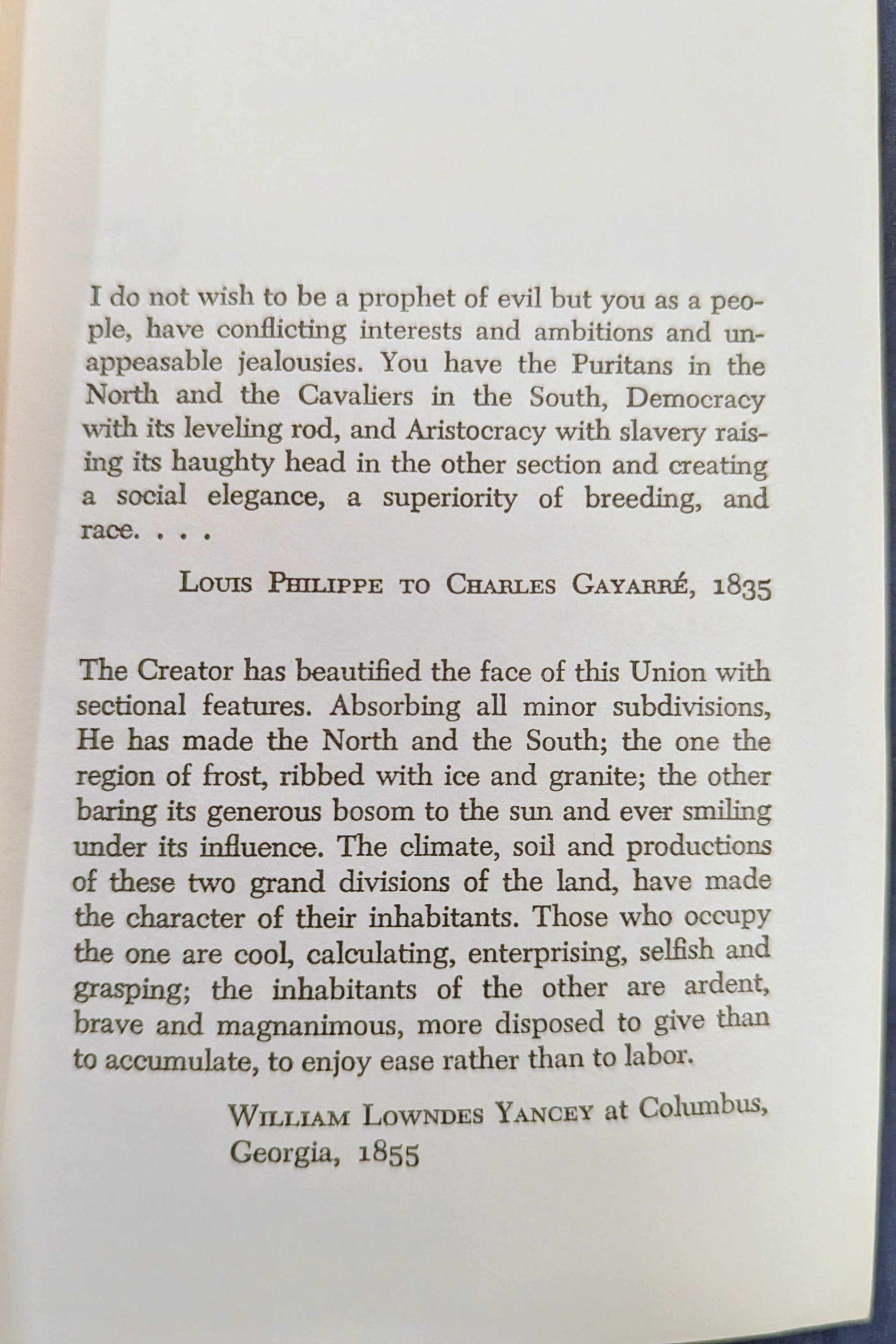 Cavalier & Yankee: The Old South and American National Character" by William R. Taylor (Vintage 1963 Anchor Book)