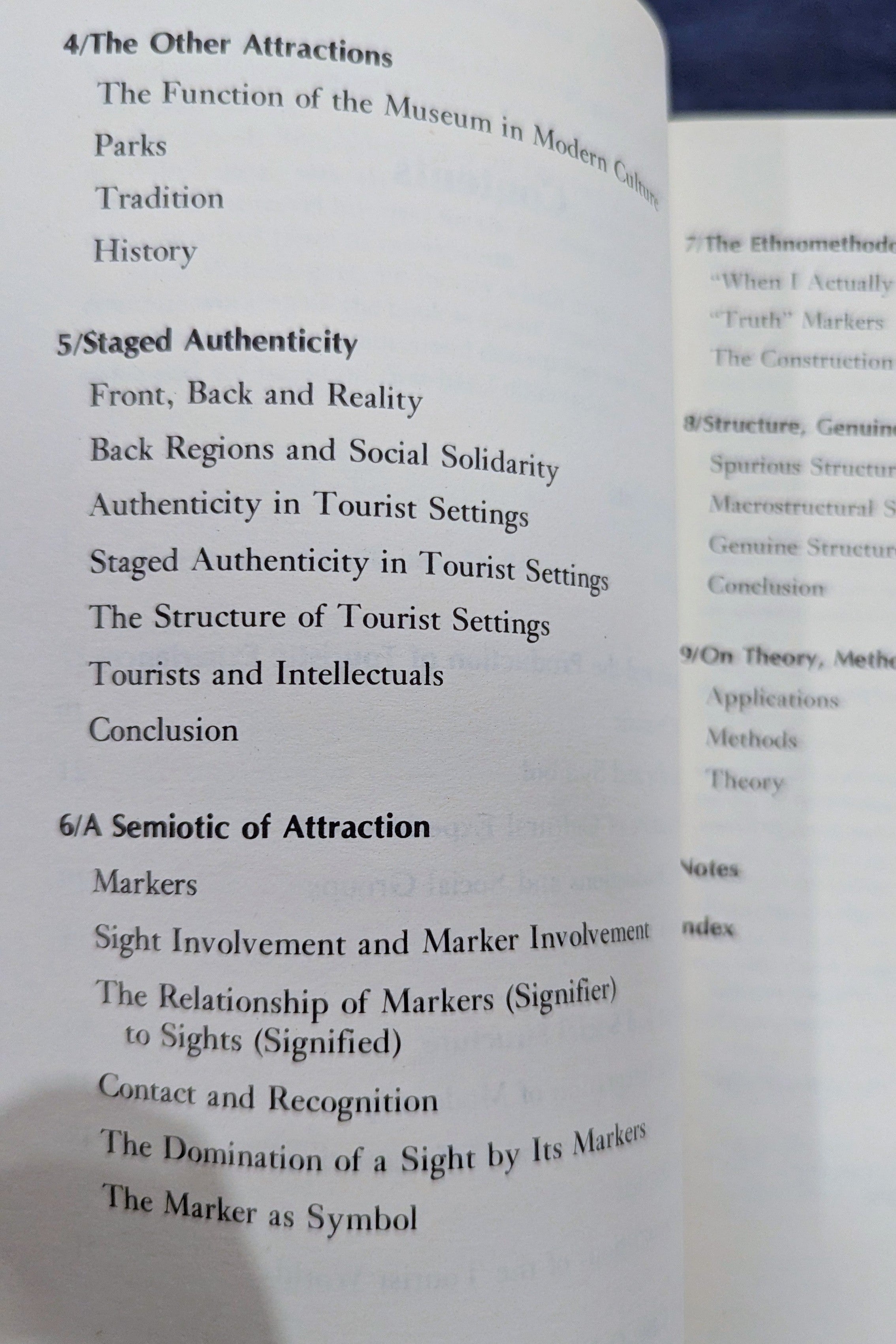The Tourist: A New Theory of the Leisure Class" by Dean MacCannell (Vintage 1976 Edition)
