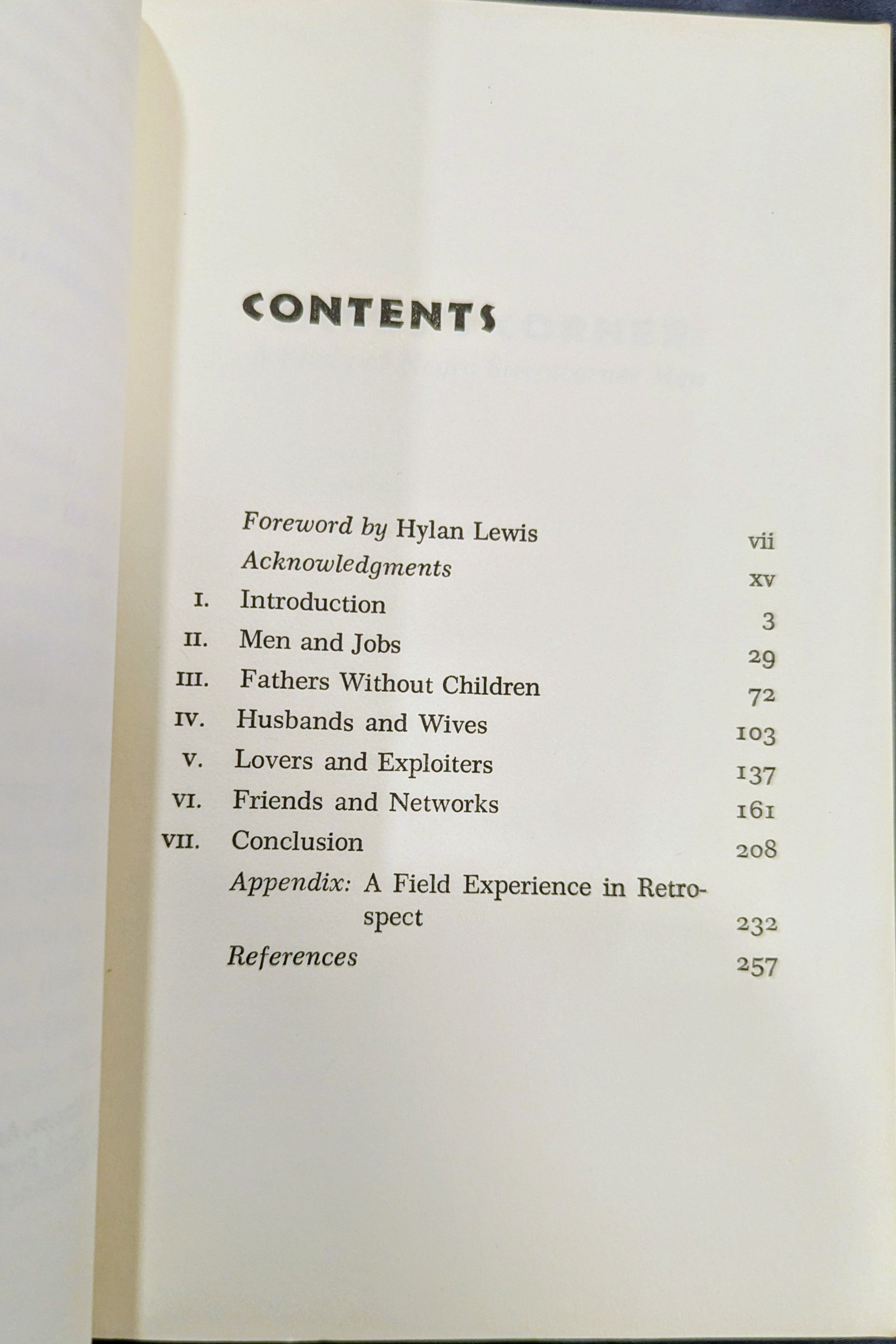Tally's Corner: A Study of Negro Streetcorner Men" by Elliot Liebow (Vintage 1967 Edition)