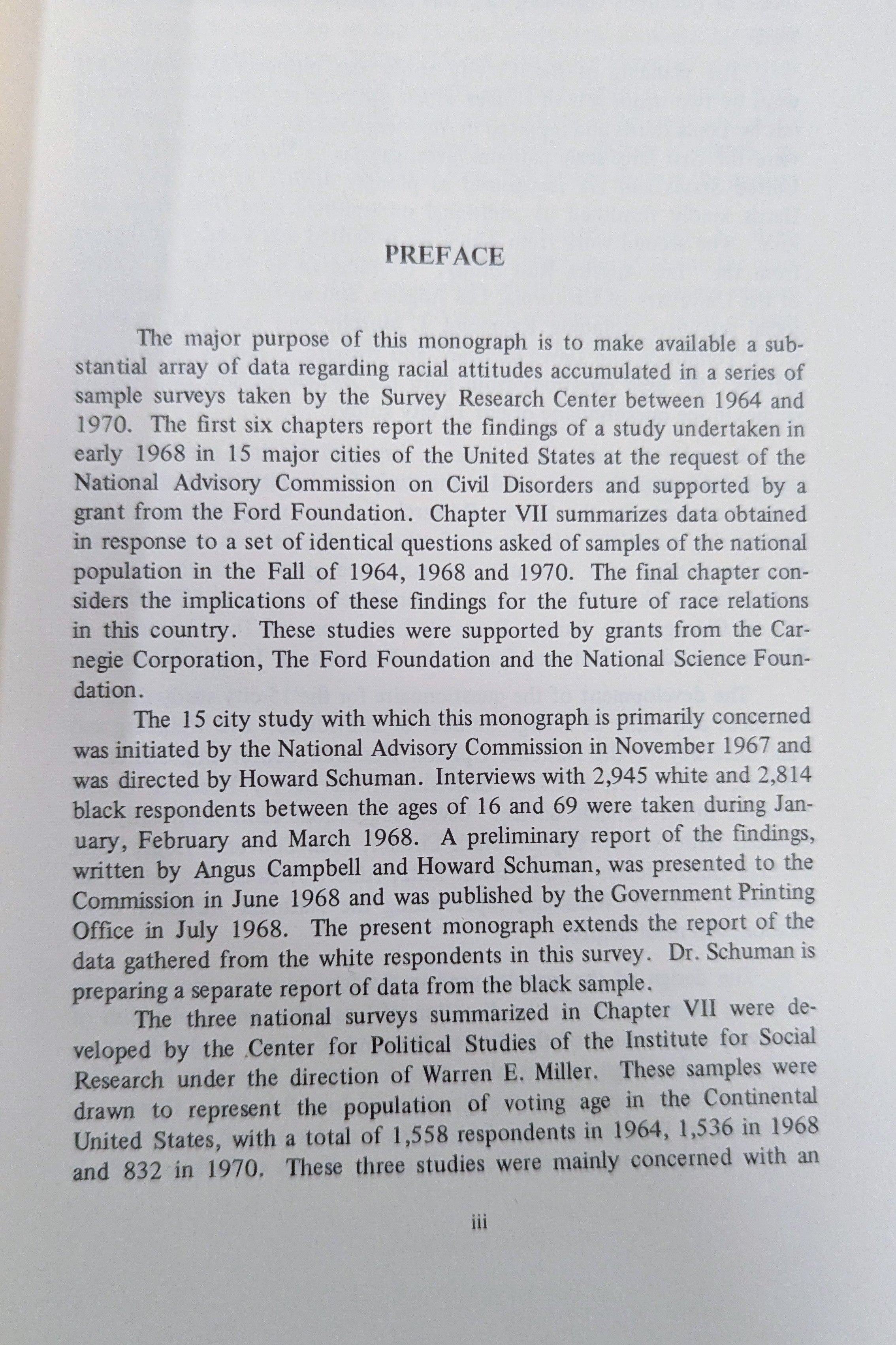 White Attitudes Toward Black People" by Angus Campbell (Vintage 1971 ISR Edition)