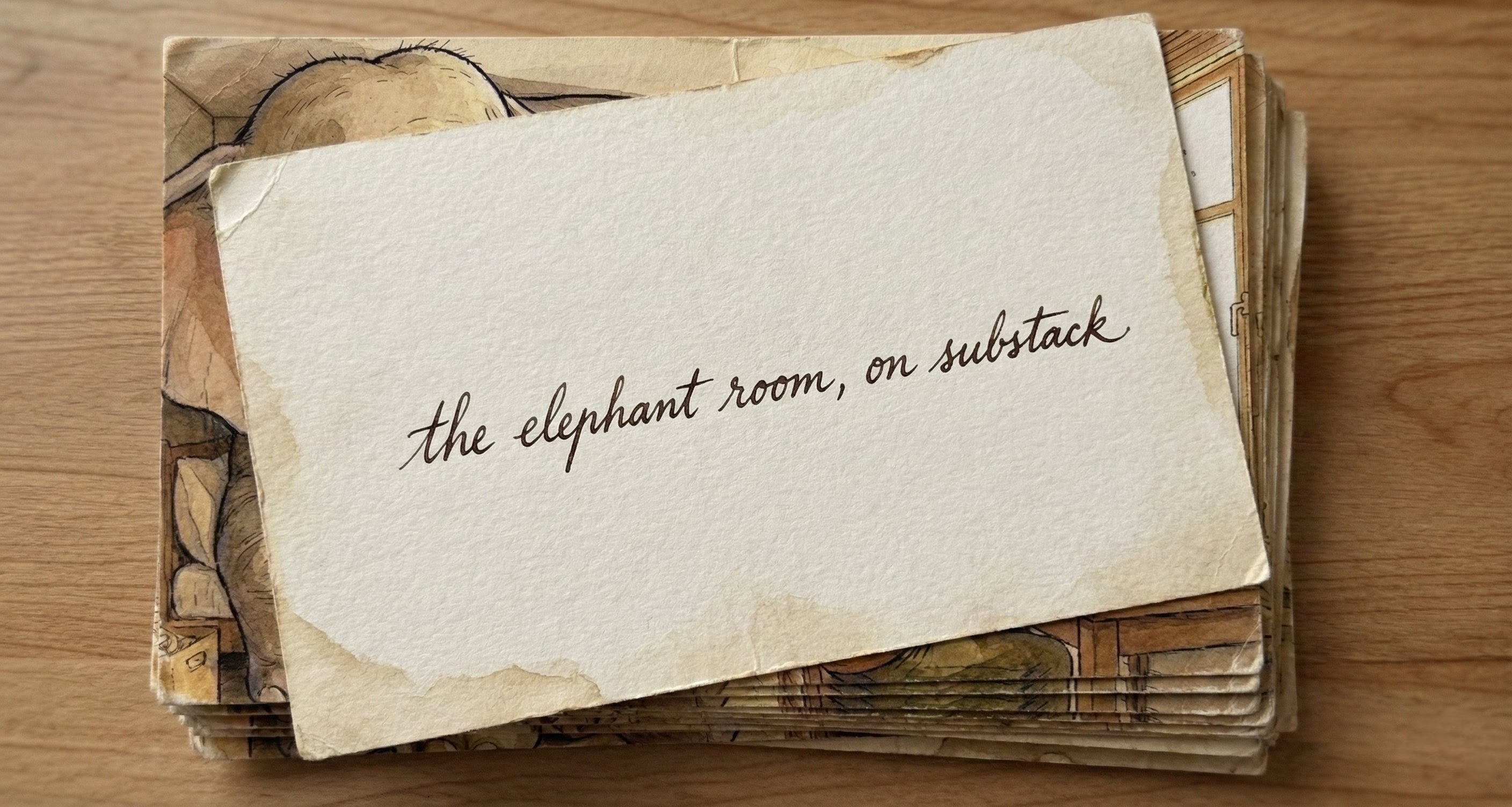 "The Elephant Room" Handcrafted Postcard Pack (Set of 12)