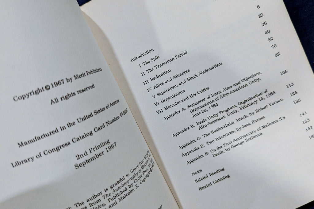 "The Last Year of Malcolm X: The Evolution of a Revolutionary" by George Breitman (Vintage 1967 Edition)